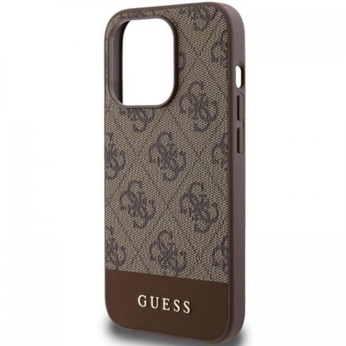 Guess - Guess iPhone 15 Pro Mobilskal Stripe Collection - Brun