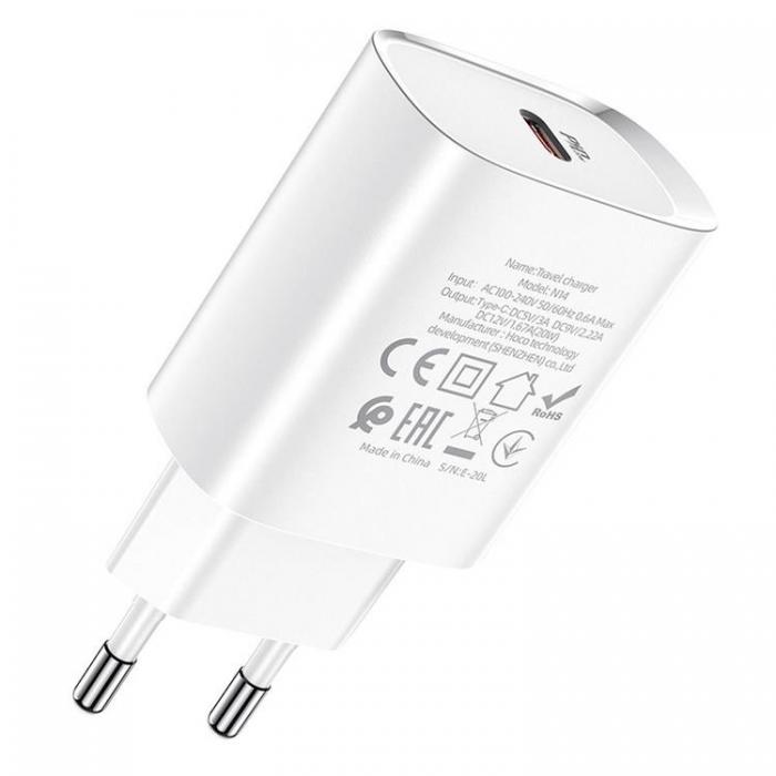 Hoco - Hoco Vggladdare Adapter USB-C - Vit