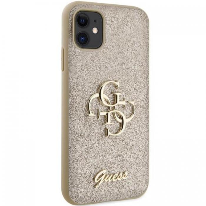 Guess - Guess iPhone 11/XR Mobilskal Glitter Script Big 4G - Svart