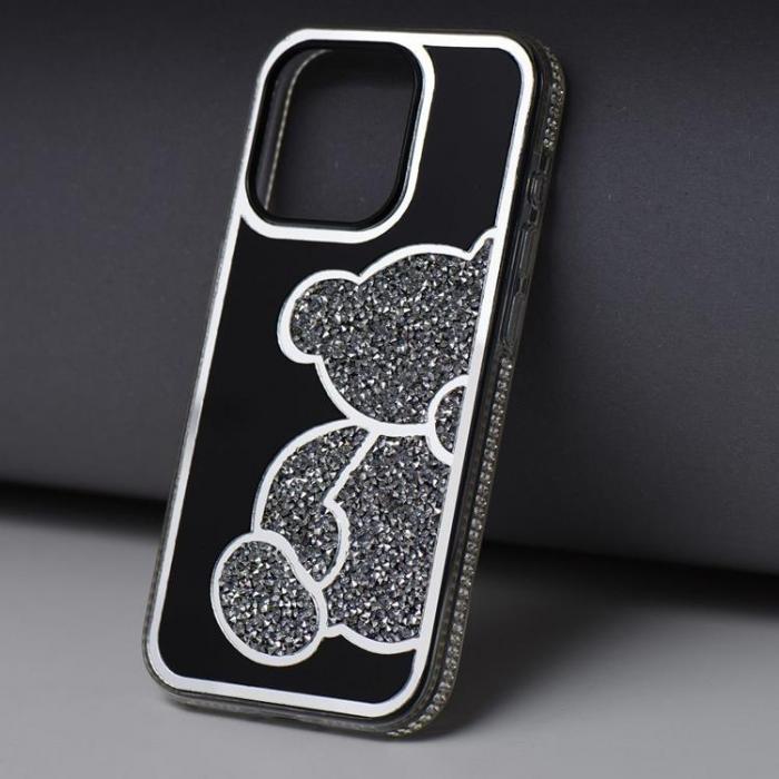 A-One Brand - iPhone 15 Pro Mobilskal Teddy Bear - Silver