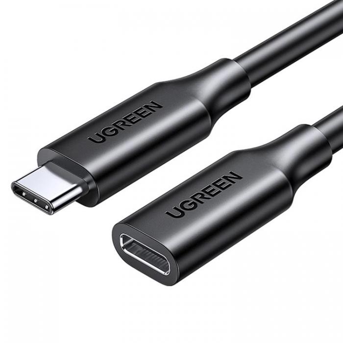 Ugreen - Ugreen Frlngning Kabel USB-C Hane Till USB-C Hona 100W 1m - Svart