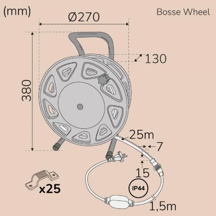 LLITT - LLIT Ledstrip Arbetsbelysning 25m IP65 4000K 200W 20000lm