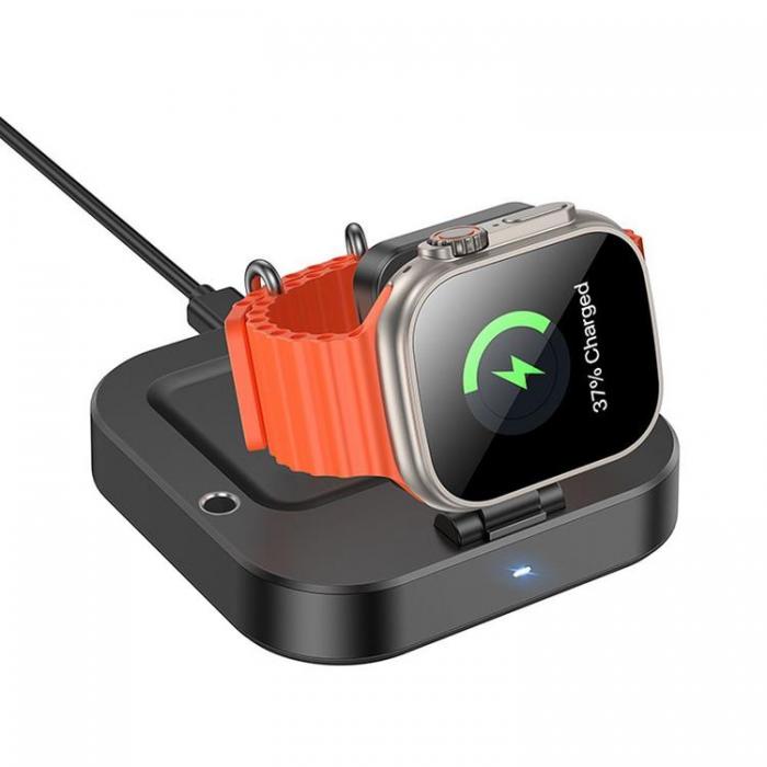 Hoco - Hoco 3in1 Trdls Laddare Apple Watch, iPhone, Airpods 5W 3A CQ16A - Svart