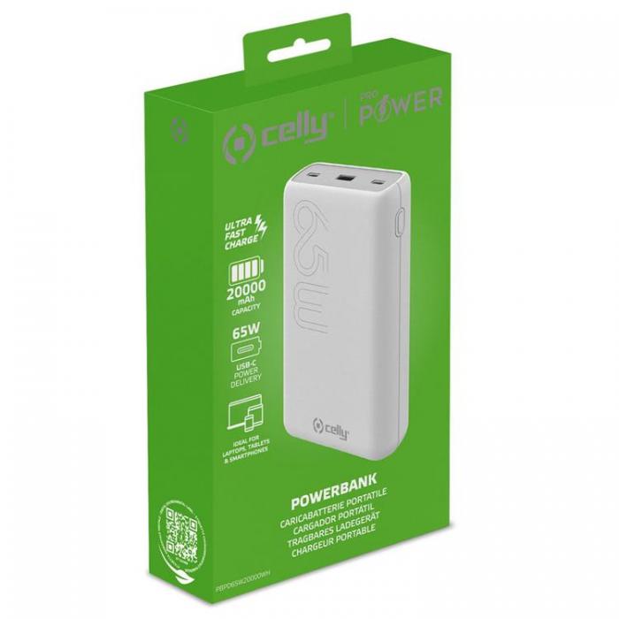 Celly - Celly PowerBank PD 65W 20.000 mAh PBPD65W20000 - Vit