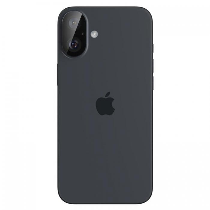 Spigen - [2-Pack] Spigen iPhone 16/16 Plus Kameralinsskydd Hrdat glas Optik Pro - Svart