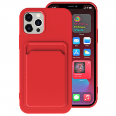 OEM - iPhone 13 Pro Max Skal med Kortfack - Röd