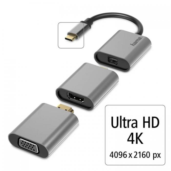 Hama - Hama Video Adapter Set 6in1 USB-C Mini-DisplayPort HDMI VGA