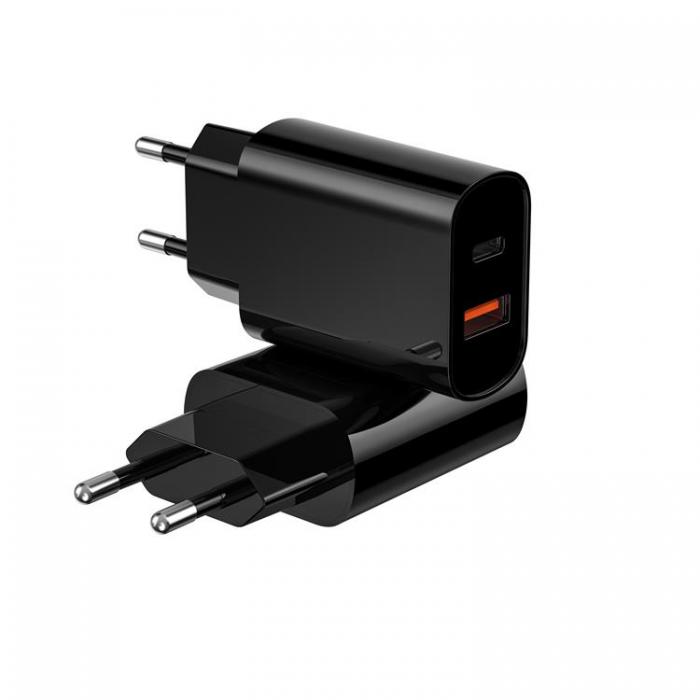 WIWU - WIWU Snabbladdare 20W USB Till USB-C Wi-U002 PD QC - Svart