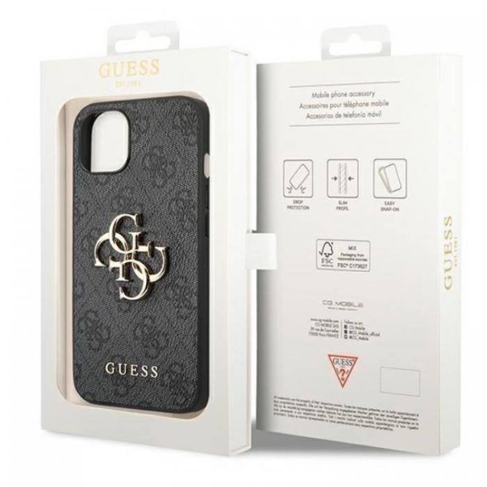 Guess - GUESS iPhone 14 Skal 4G Big Metal Logo - Gr