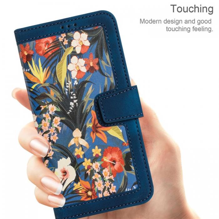 A-One Brand - iPhone 15 Pro Max Plnboksfodral Flower Pattern - Mrkbl