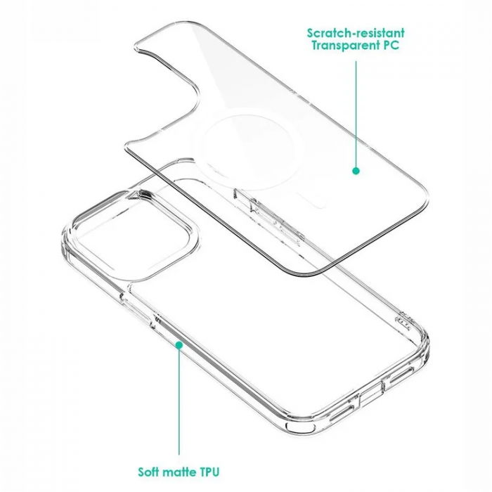 A-One Brand - iPhone 15 Plus Mobilskal Magsafe Anti-Shock - Transparent