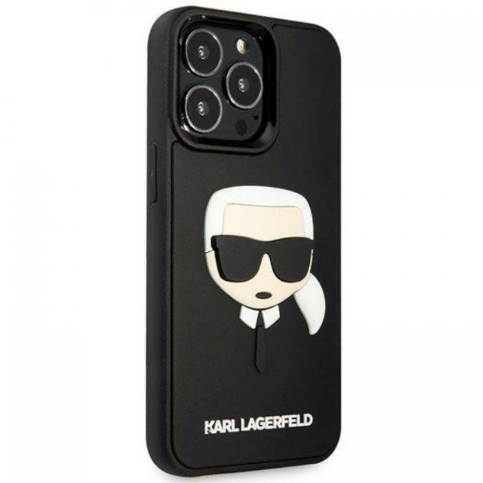 KARL LAGERFELD - Karl Lagerfeld iPhone 14 Pro Skal 3D Rubber Karl`s Head - Svart