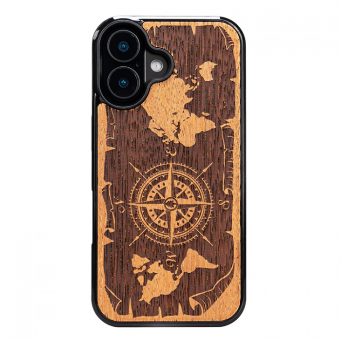 Bewood - Bewood iPhone 16 Mobilskal Compass Merbau