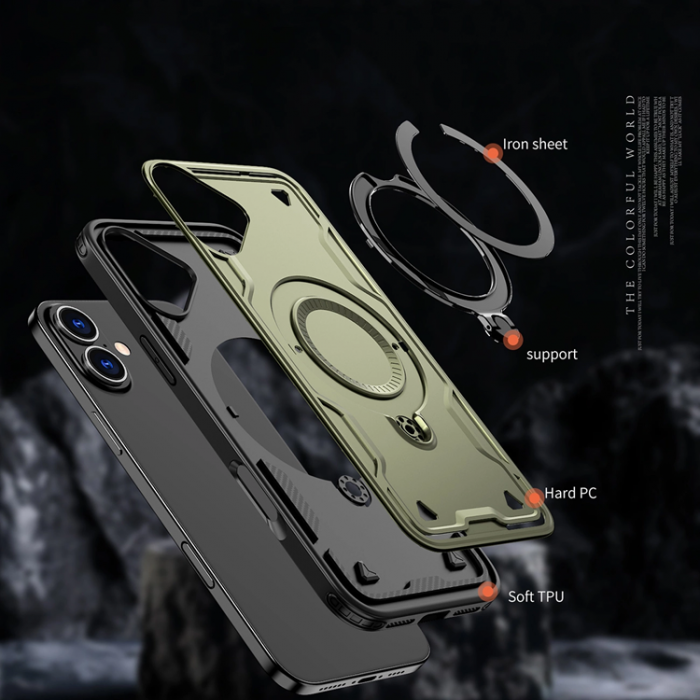 A-One Brand - iPhone 16 Mobilskal MagSafe Hybrid Armor Trendy - Grn