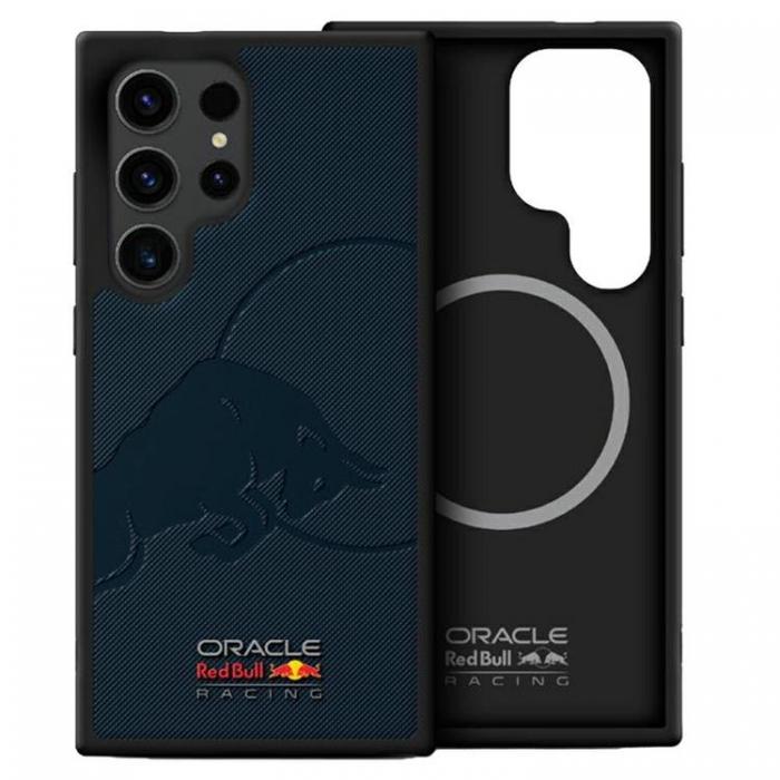 Red Bull - Red Bull Galaxy S25 Ultra Mobilskal MagSafe Lder Meshed Debossed Bull - Navy