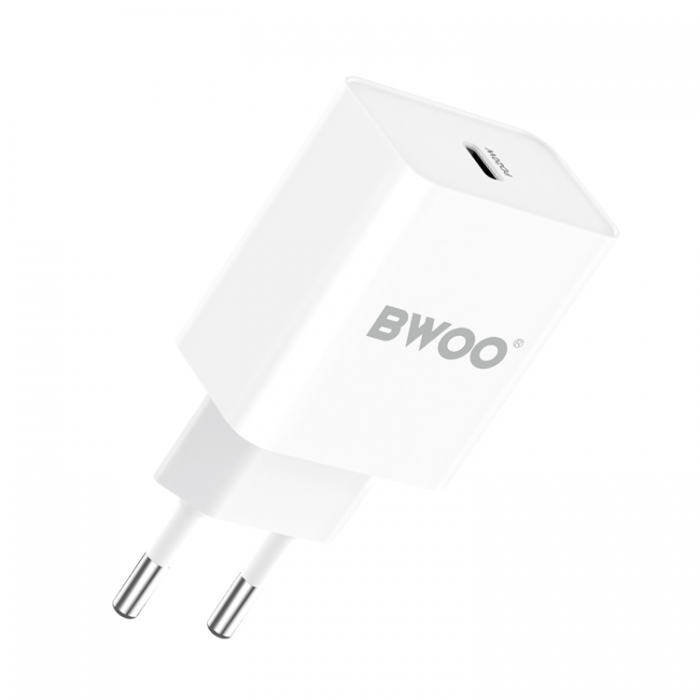 BWOO - BWOO Snabb Vggladdare 20W USB-C - Vit