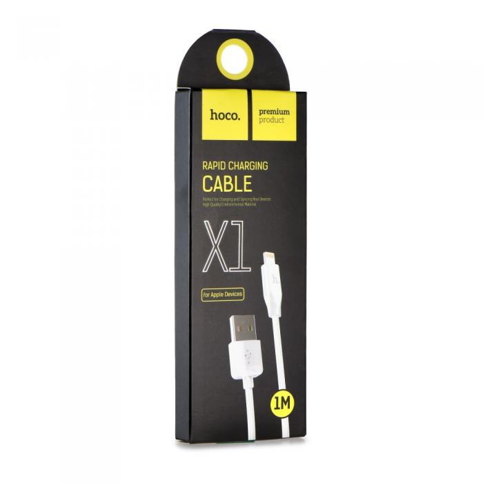 Hoco - HOCO snabbladdning USB-A till Lightning kabel 8-pin X1 2m - Vit