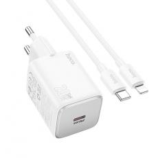 Hoco - Hoco Väggladdare 20W Type C + Kable USB-C till Lightning 1m - Vit