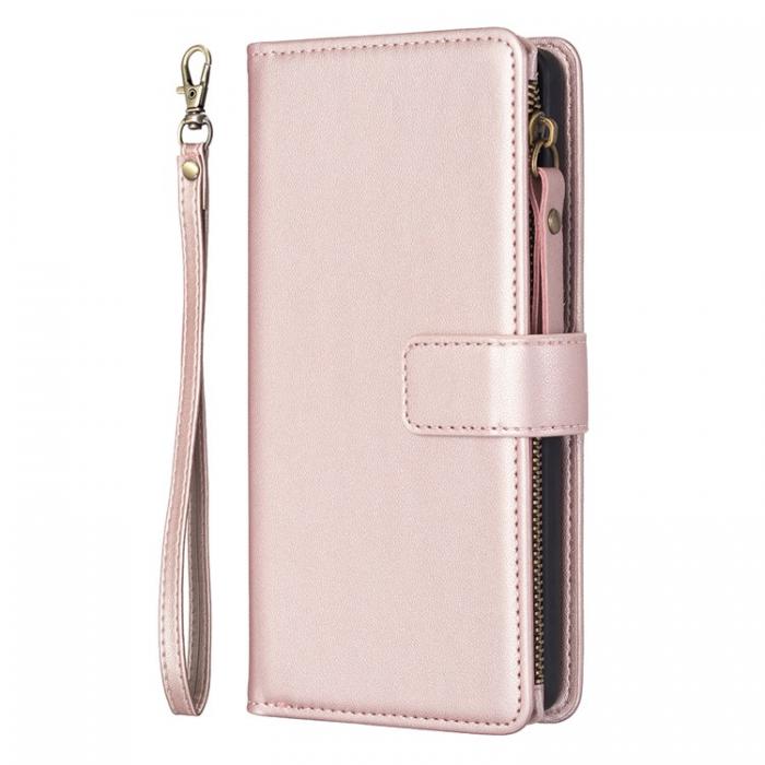 A-One Brand - iPhone 15 Pro Max Plnboksfodral Zipper Flip - Rosa Guld