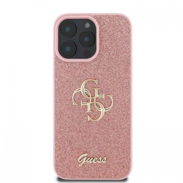 Guess - Guess iPhone 16 Pro Max Mobilskal Fixed Glitter Big 4G - Rosa