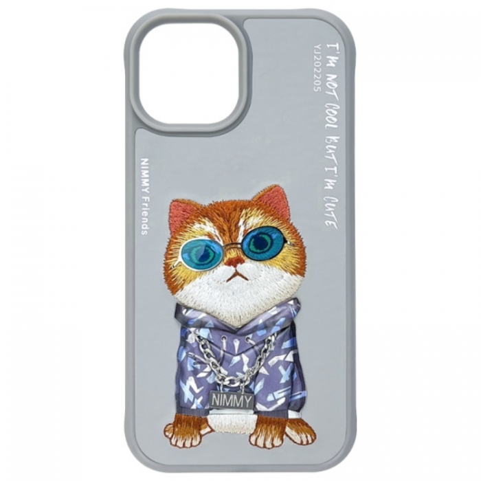 NIMMY - Nimmy iPhone 15 Mobilskal Glasses Cool Cat - Gr