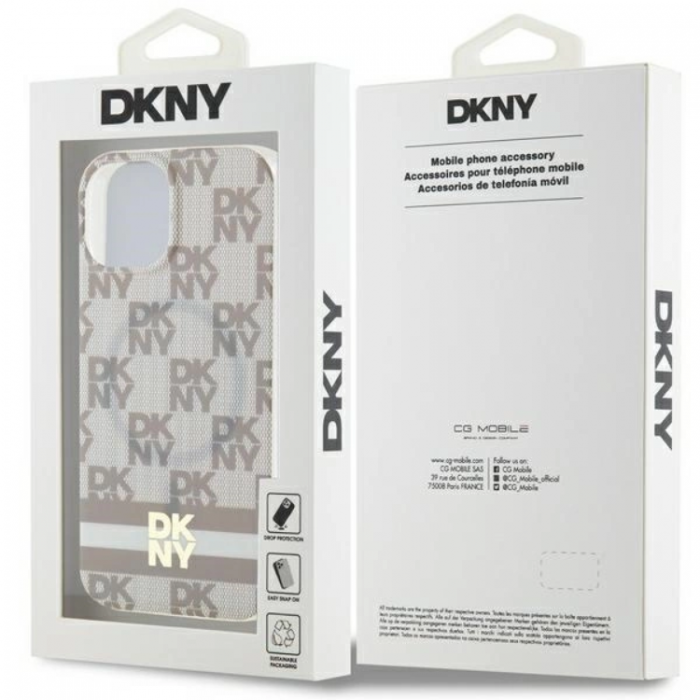 DKNY - DKNY iPhone 15/14 Plus Mobilskal Magsafe IML Checkered Mono