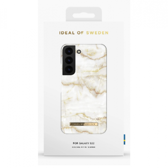 UTGATT1 - Ideal of Sweden Galaxy S22 Skal Fashion - Golden Pearl Marble