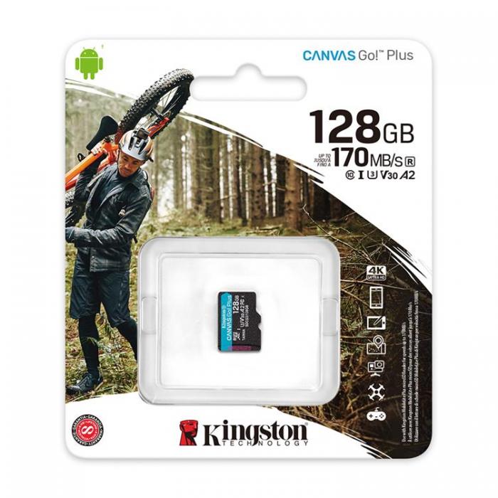 Kingston - Kingston MicroSDXC 128GB Minneskort Canvas Go! Plus