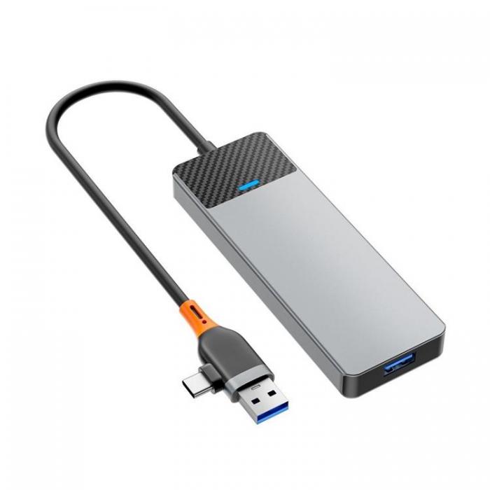 WIWU - WiWU HUB A431C 4in1 USB A/C socket to USB3.0x3+USB-Cx1