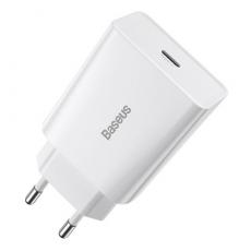 BASEUS - Baseus Mini EU Väggladdare USB-C 20W - Vit