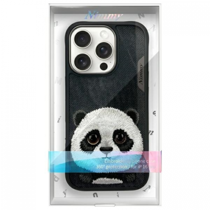 NIMMY - Nimmy iPhone 16 Pro Max Mobilskal Big Eyed Pet 2.0 Panda - Svart