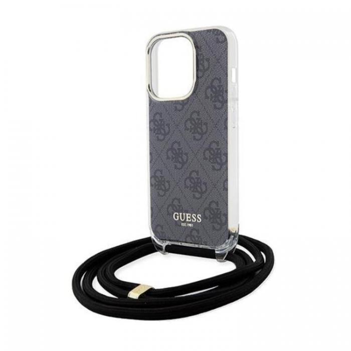 Guess - Guess iPhone 15 Pro Max Mobilskal Crossbody Cord Print - Svart