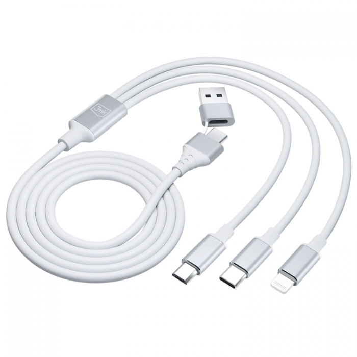 3MK - 3mk 3in1 USB-A till USB-C, Lightning, microUSB kabel 1.5m