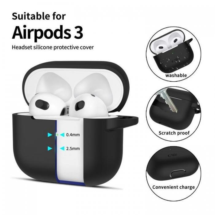 Tech-Protect - Tech-Protect Apple Airpods 3 Skal Silikon Hook - Lavender