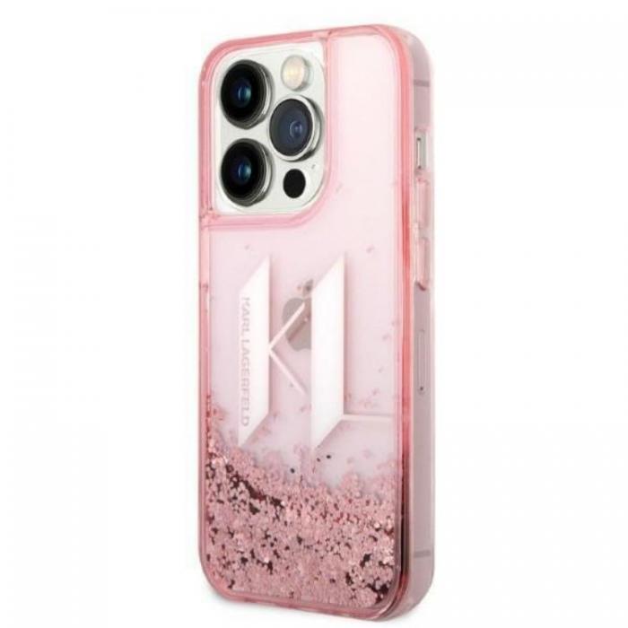 KARL LAGERFELD - Karl Lagerfeld iPhone 14 Pro Skal Glitter Big KL - Rosa