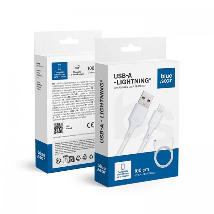 Blue Star - Blue Star USB-A till Lightning kabel 1m - Vit