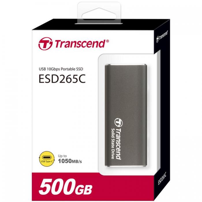 Transcend - Transcend Portabel Mini SSD USB-C 500GB - Aluminium