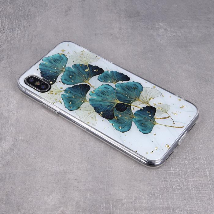 OEM - Guldglimrande Blad Skal iPhone 15 - Elegans & Skydd