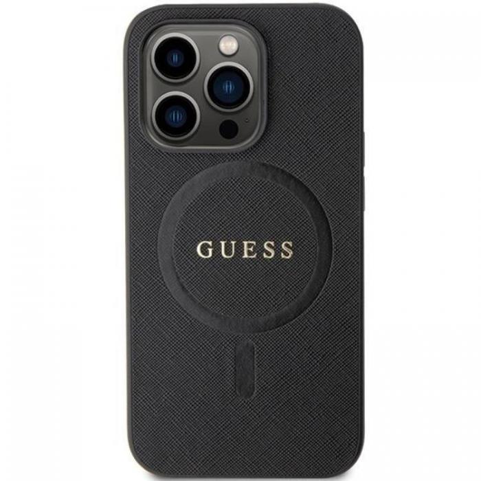 Guess - Guess iPhone 15 Pro Max Mobilskal Magsafe Saffiano - Svart