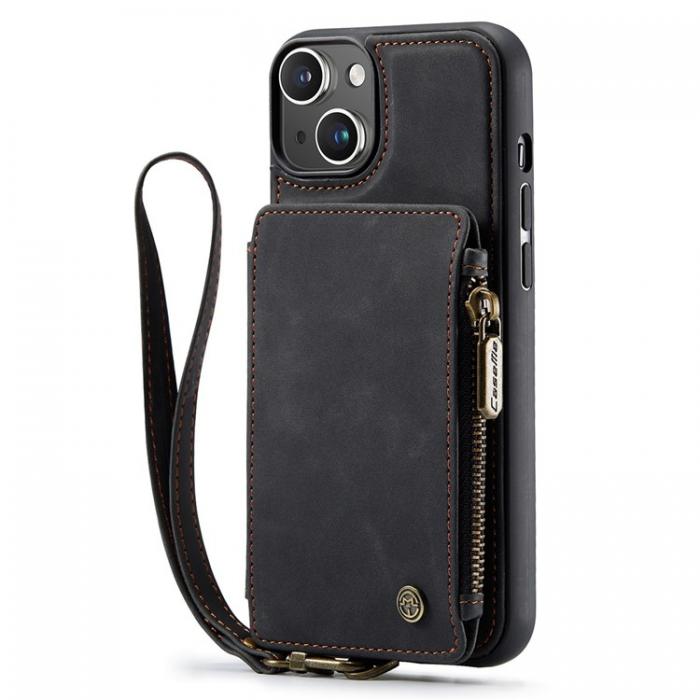 Caseme - CASEME iPhone 14 Plnboksfodral C20 Zipper Kickstand - Svart