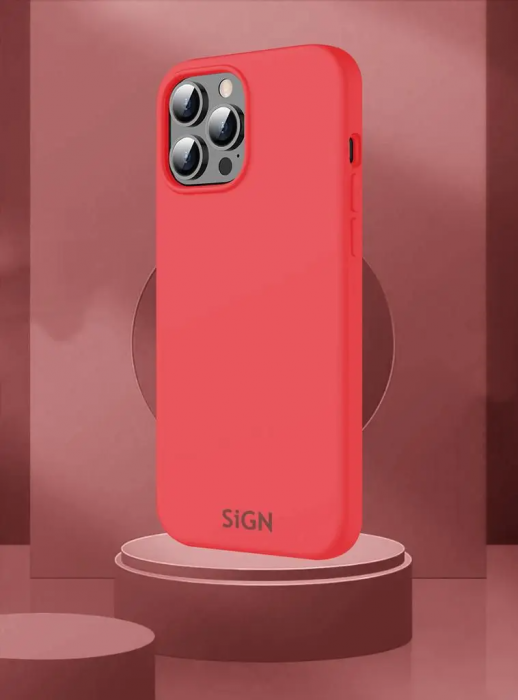 SiGN - SiGN iPhone 14 Pro Skal Liquid Silicone - Vattenmelonsrd