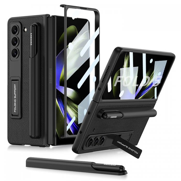 GKK - GKK Galaxy Z Fold 5 Mobilskal Magnetic Kickstand - Svart