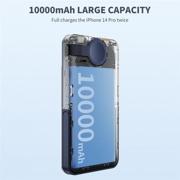 A-One Brand - Magnetic Trdls Powerbank 10000mAh 15W Kickstand - Bl