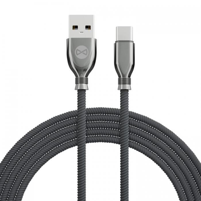 Forever - Forever Tornado USB-C till USB-A kabel 1m 3A - Svart