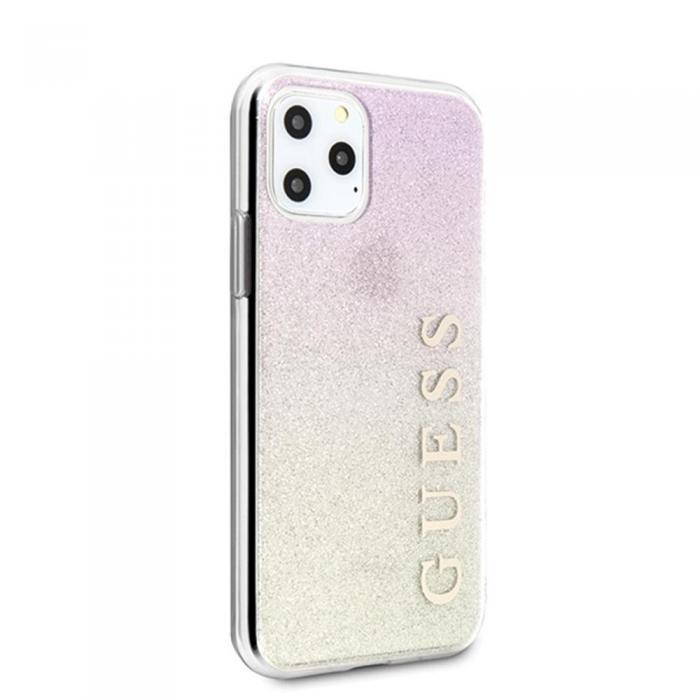 Guess - Guess iPhone 11 Pro Skal Rosguld Glitter Gradient