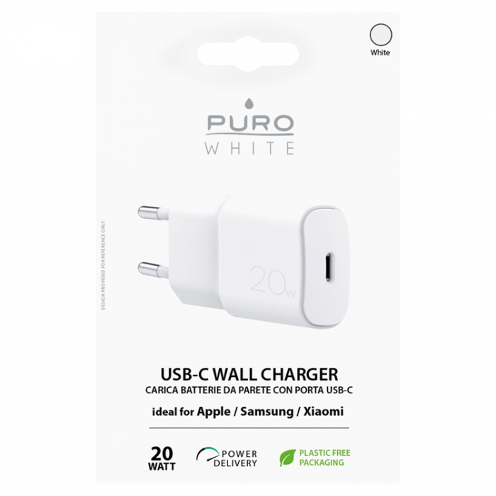 Puro - Puro Snabbladdare 20W Power Delivery USB-C - Vit