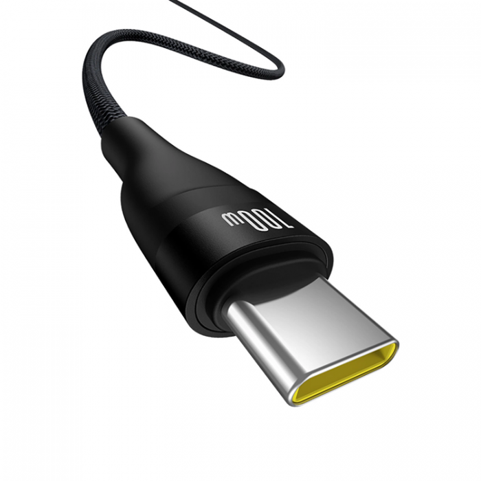 BASEUS - Baseus USB-C till USB-A kabel Flash 2 100W 2m- Svart