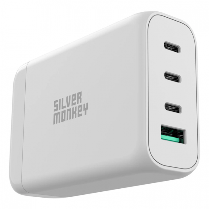 Silver Monkey - Silver Monkey SMA152 130W 3xUSB-C PD USB-A QC 3.0 GaN Laddare