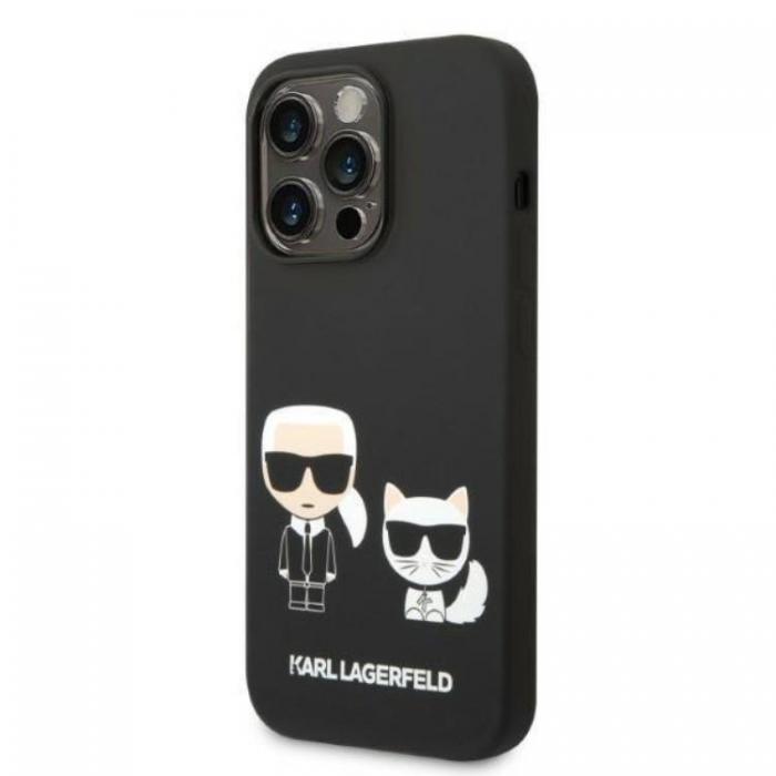 KARL LAGERFELD - Karl Lagerfeld iPhone 14 Pro Skal Magsafe Silicone Karl & Choupette - Svart