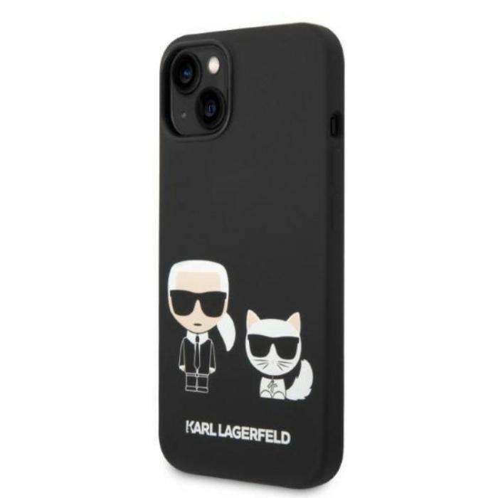 KARL LAGERFELD - Karl Lagerfeld iPhone 14 Skal Magsafe Silicone Karl & Choupette - Svart